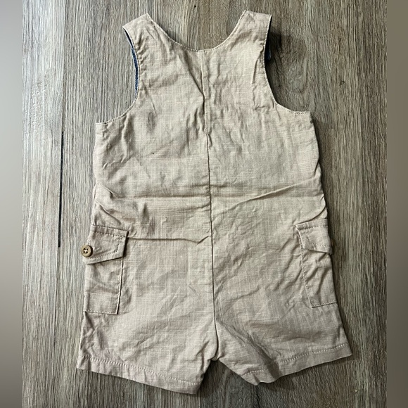 Fishing Mudpie Outfit Tan Baby Boy Jon Jon 6-9M - Picture 2 of 3